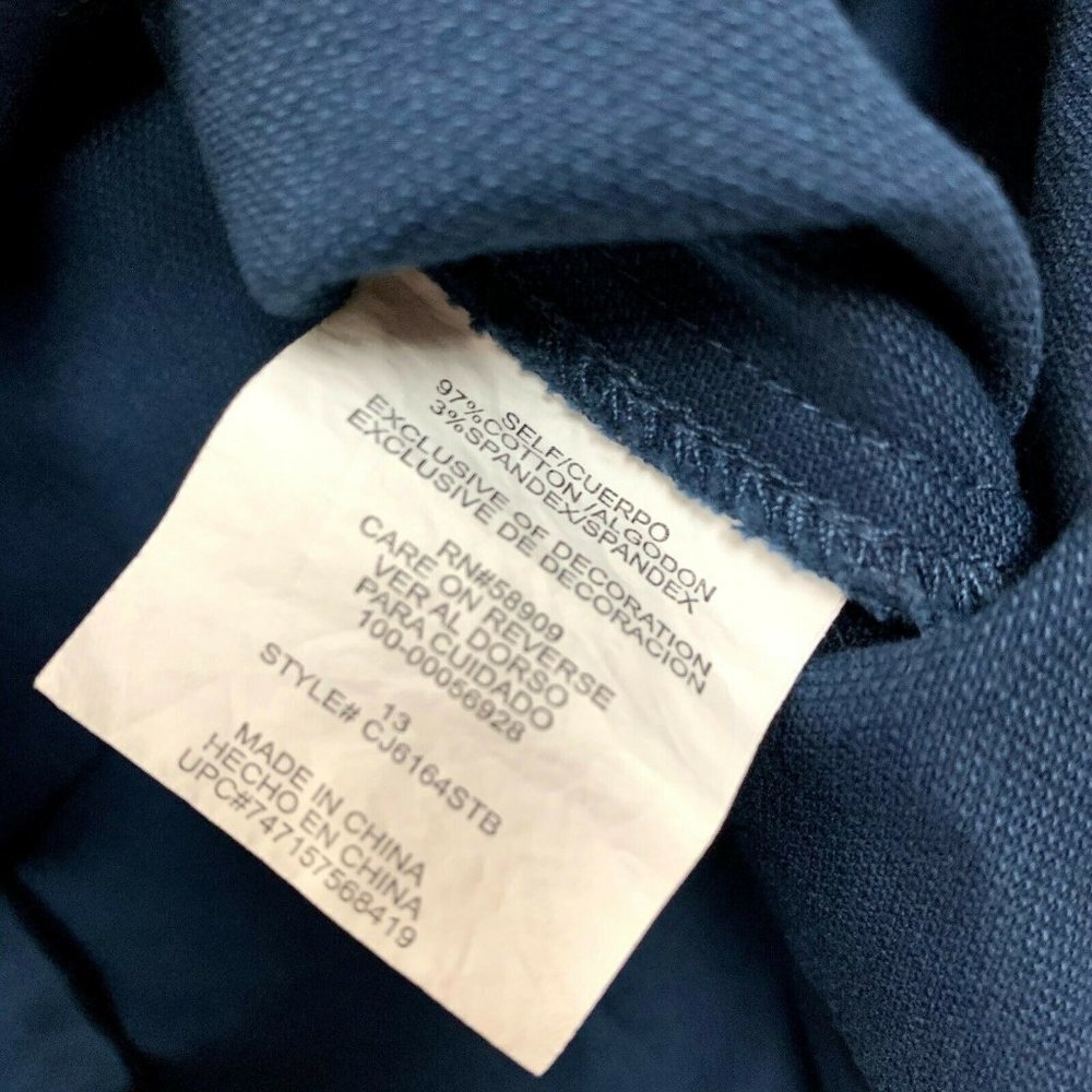 Copper Key Button Front A-Line Mini Skirt Navy - Picture 4 of 7